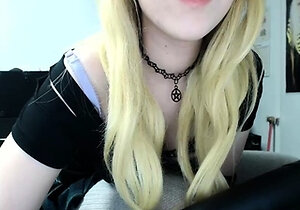 Curly Blonde Teen Records Solo Dildo Masturbation More at