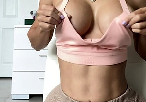 Cute curly brunette solo webcam masturbation