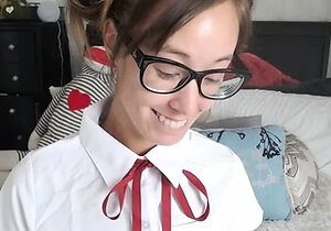 Jessy funny amateur teen brunette toying