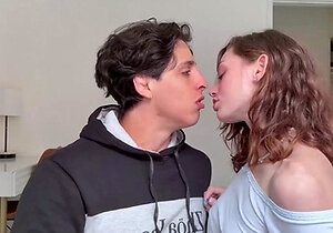 Small tit brunette gives a nice hard blowjob and fuck