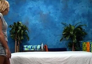 Blonde teen recored in massage room