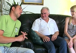 Skinny Blonde Fucked By Old Man