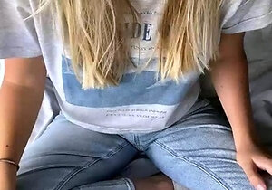 Cute Blond Teen Shows Big Boobs amp Fingers Shaved Pussy at