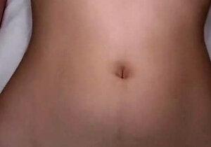 Small titted brunette teen fingering on the bed