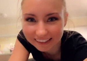 Blonde teen amateur teasing solo