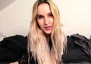 Blonde teen climaxes fingering and using toy in hd