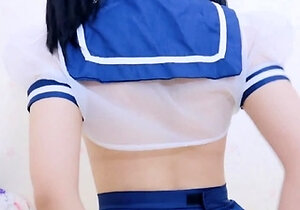 Japanese teen getting toyed and extremely tickled