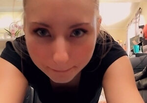 Blonde teen amateur teasing solo